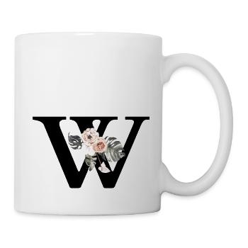 Tropischer Blumenbuchstabe - Tasse - Weiß - Rechts