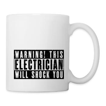 Avertissement! Cet électricien va vous choquer - Mug blanc - blanc - Droite