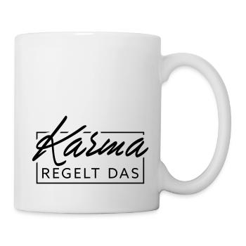 Le karma régule cela - Mug blanc - blanc - Droite