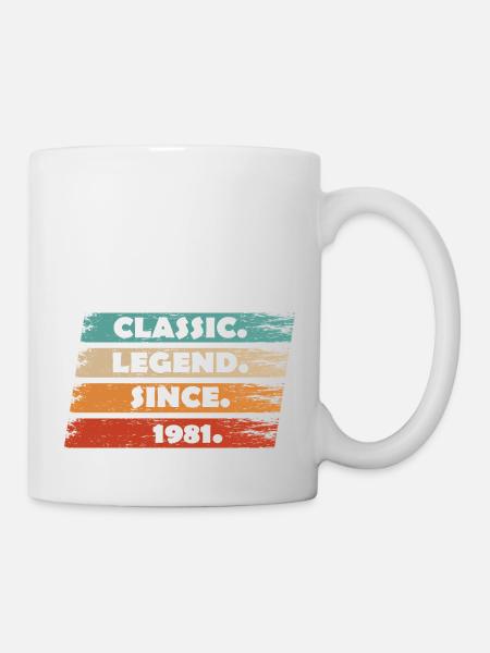 43e anniversaire 1981 - Légende depuis vintage ret - Mug blanc - blanc