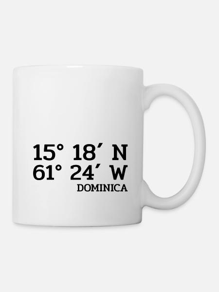 Dominica Coordinates - Koordinaten - Karibik - Tasse - Weiß
