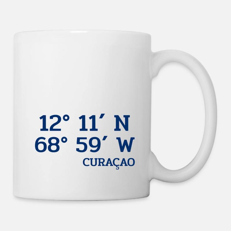 Curacao Coordinates - Koordinaten - Karibik - Tasse - Weiß