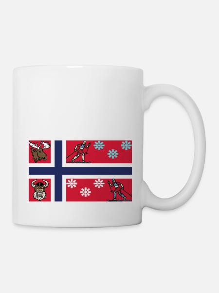 Norwegenflagge - Tasse - Weiß
