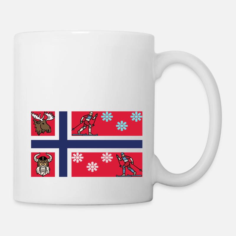 Drapeau de la Norvège - Mug blanc - blanc
