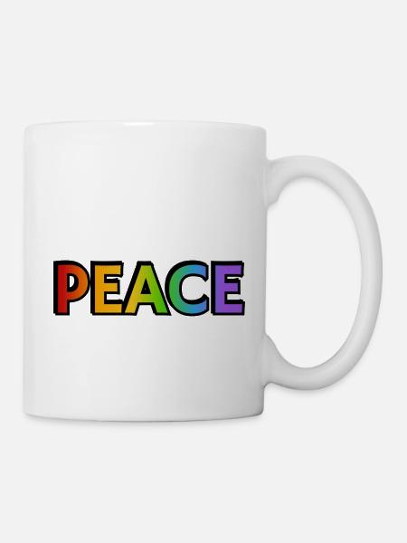 Friedens-Regenbogen - Tasse - Weiß
