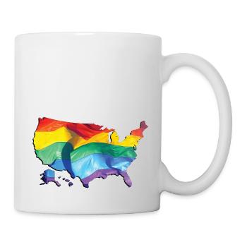 États-Unis | Drapeau réel | LGBTQIA+ - Mug blanc - blanc - Droite