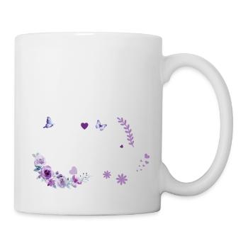 Purple floral bridal team - Mug - white - Right