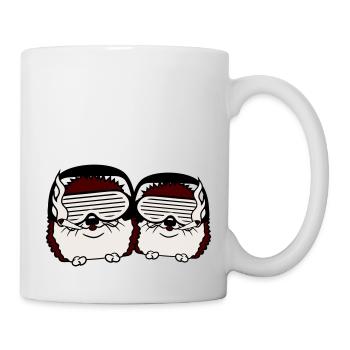 2 Süße DJ Igel Sonnenbrille Team Crew Party Musik - Tasse - Weiß - Rechts