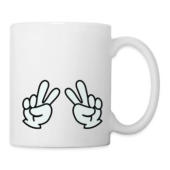 peace hand 2 - Tasse - Weiß - Rechts