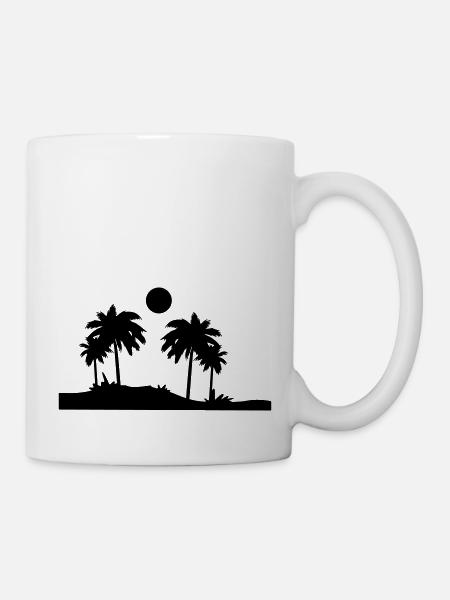 palmen - Tasse - Weiß