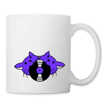 DJ 2 Cats Team Friends Crew Disque vinyle dans la bouche - Mug blanc - blanc - Droite