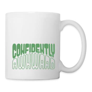 Confidently awkward in green - Mug - white - Right