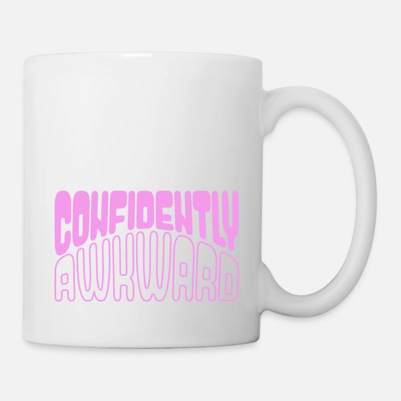 Confiant et maladroit en rose - Mug blanc - blanc