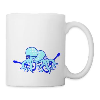 2 Octopus Guitar Playing Octopus Squid Music - Mug - white - Right