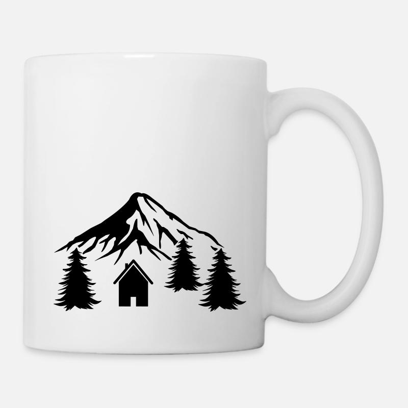 hütte berge - Tasse - Weiß