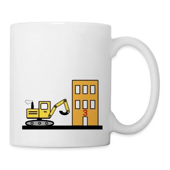 Excavatrice - Mug blanc - blanc - Droite