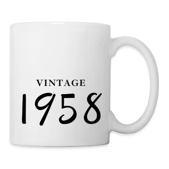 Jahrgang 1958 - Geschenkidee zum Geburtstag - Tasse - Weiß - Rechts