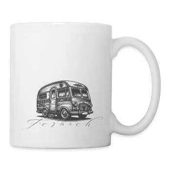 Retro Campervan "Fernweh" - Tasse - Weiß - Rechts