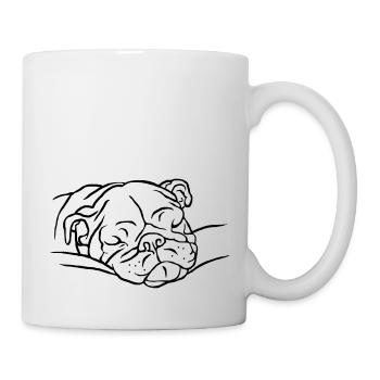 Bouledogue anglais endormi - Mug blanc - blanc - Droite