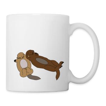 Süße schlafende Otter - Tasse - Weiß - Rechts