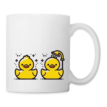 Quietscheenten Badeenten - Tasse - Weiß - Rechts
