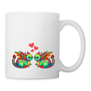 drachen love - Tasse - Weiß - Rechts