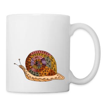 Schnecke - Tasse - Weiß - Rechts