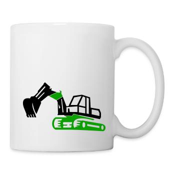 Bagger - Tasse - Weiß - Rechts
