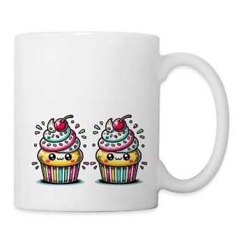 Cupcake Comic - Tasse - Weiß - Rechts