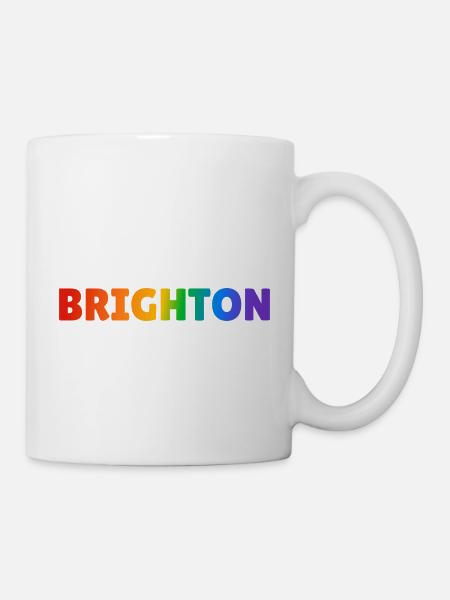 Brighton Regenbogen LGBTQ Gay Pride - Tasse - Weiß