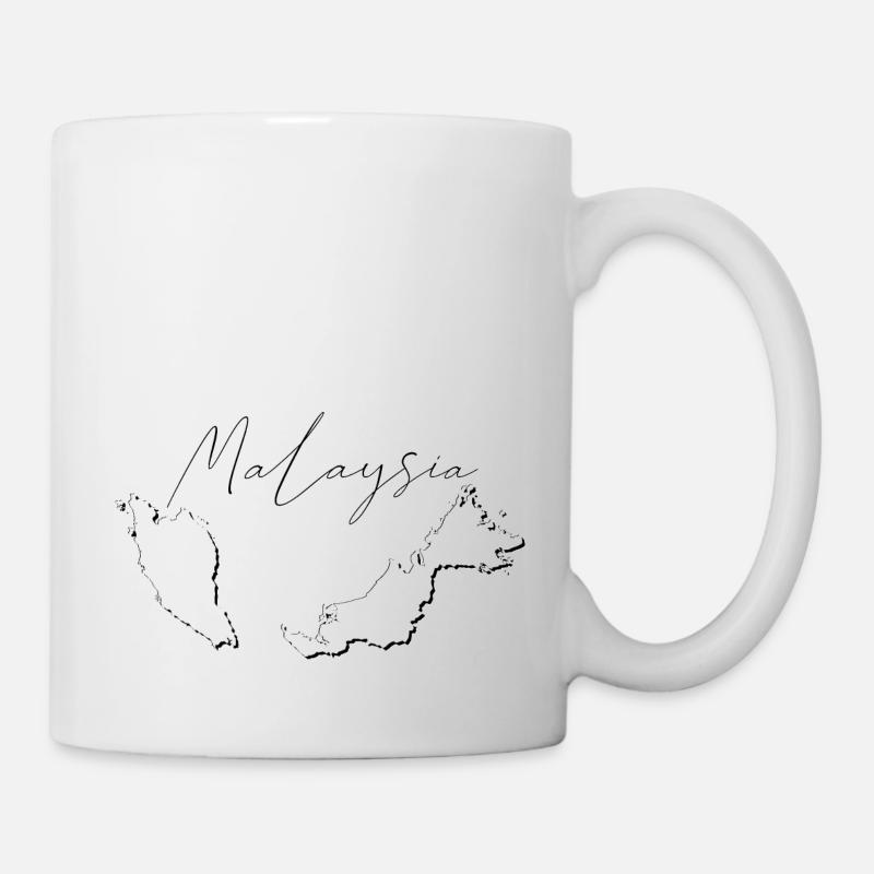 Malaysia map as outline EN - Mug - white
