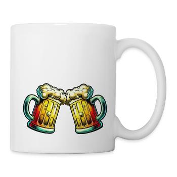 Bier anstoßen Bierglas - Tasse - Weiß - Rechts
