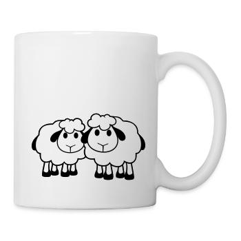 Zwei Schafe Freunde Team Crew Süß Klein Baby Lieb - Tasse - Weiß - Rechts