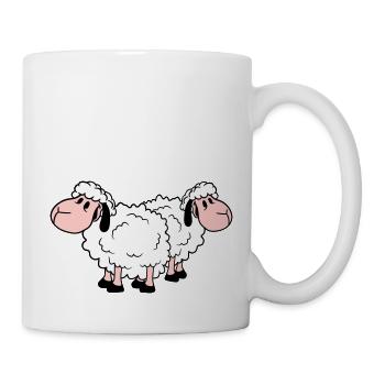 Zwei Schafe Freunde Team Crew Süß Klein Baby Lieb - Tasse - Weiß - Rechts
