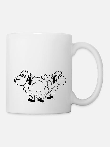 Zwei Schafe Freunde Team Crew Süß Klein Baby Lieb - Tasse - Weiß