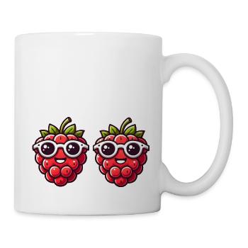 Himbeere Comic - Tasse - Weiß - Rechts