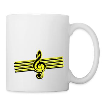 Notenschlüssel Symbol Musik - Tasse - Weiß - Rechts