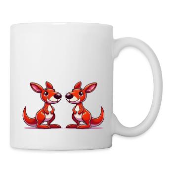 Kängurus Comic - Tasse - Weiß - Rechts