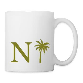 Lettre n vert Palm - Mug blanc - blanc - Droite