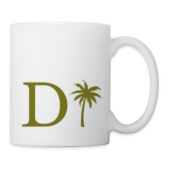 Buchstabe d Grüne Palme - Tasse - Weiß - Rechts
