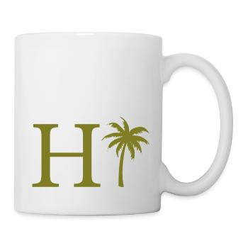 Lettre h vert Palm - Mug blanc - blanc - Droite
