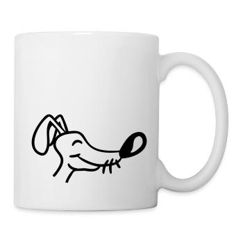 Hund Gesicht Kleiner Glücklicher Welpe Haustier - Tasse - Weiß - Rechts