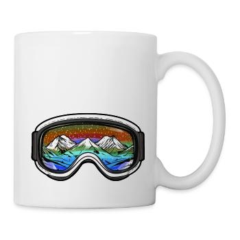 Ski Brille Symbol Berge Piste - Tasse - Weiß - Rechts