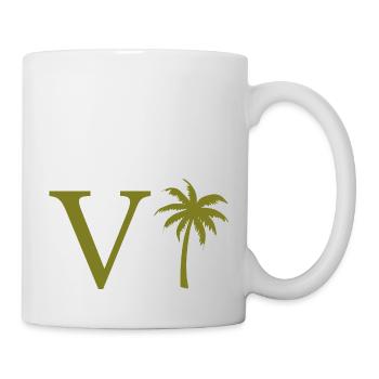 Letter V Green Palm - Mug - white - Right