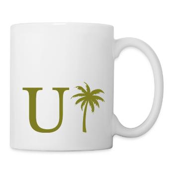 Lettre u vert Palm - Mug blanc - blanc - Droite