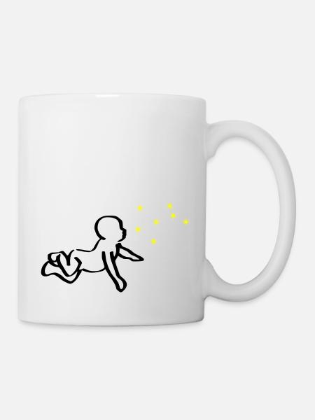 ReNaissance bébé noir Phoenix jaune - Mug blanc - blanc