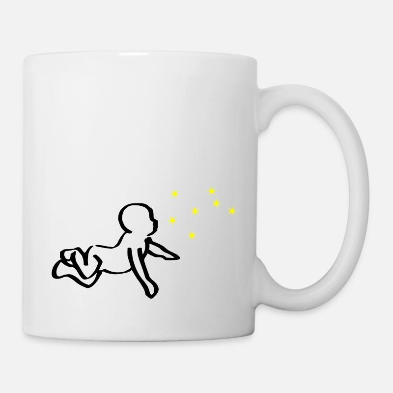 Renaissance Baby Schwarz Phoenix Gelb - Tasse - Weiß
