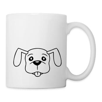 Visage de chien Petit Tête d’animal de compagnie Mignon - Mug blanc - blanc - Droite