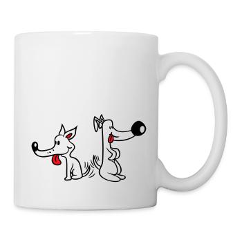 2 Dogs Big Noses Excited Wiggle - Mug - white - Right
