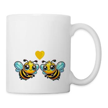 biene comic love - Tasse - Weiß - Rechts